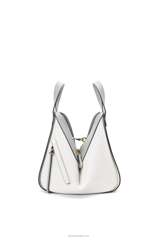 Loewe Women Small Hammock bag in classic calfskin 206XF514 Ash Grey/Marble Green - Image 4