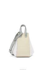 Loewe Women Small Hammock bag in classic calfskin 206XF514 Ash Grey/Marble Green - Image 5