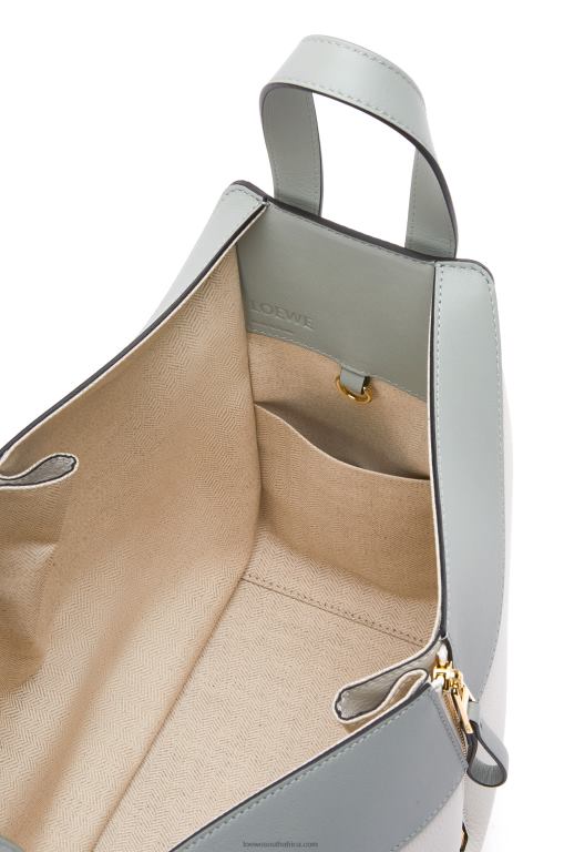 Loewe Women Small Hammock bag in classic calfskin 206XF514 Ash Grey/Marble Green - Image 7