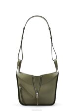 Loewe Women Small Hammock bag in classic calfskin 206XF524 Avocado Green - Image 4