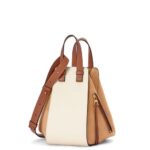 Loewe Women Small Hammock bag in classic calfskin and suede 206XF506 Milk/Warm Desert