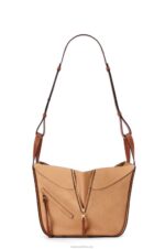 Loewe Women Small Hammock bag in classic calfskin and suede 206XF506 Milk/Warm Desert - Image 6