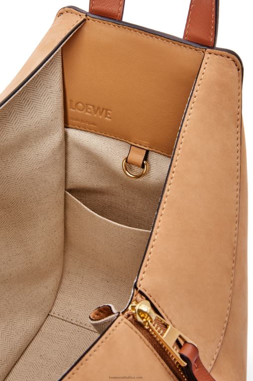 Loewe Women Small Hammock bag in classic calfskin and suede 206XF506 Milk/Warm Desert - Image 7