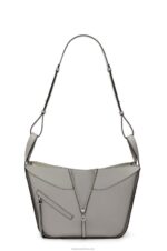 Loewe Women Small Hammock bag in soft grained calfskin 206XF434 Pearl Grey - Image 6