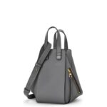 Loewe Women Small Hammock bag in soft grained calfskin 206XF502 Asphalt Grey
