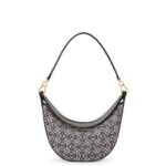 Loewe Women Small Luna bag in Anagram jacquard and classic calfskin 206XF450 Navy/Black