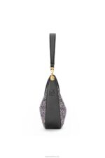 Loewe Women Small Luna bag in Anagram jacquard and classic calfskin 206XF450 Navy/Black - Image 5