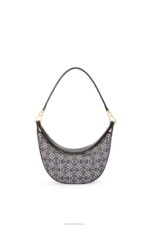 Loewe Women Small Luna bag in Anagram jacquard and classic calfskin 206XF450 Navy/Black - Image 6