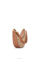 Loewe Women Small Luna bag in Anagram jacquard and classic calfskin 206XF492 Tan/Pecan - Image 4