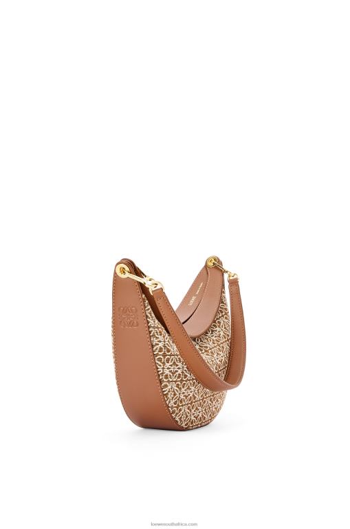 Loewe Women Small Luna bag in Anagram jacquard and classic calfskin 206XF492 Tan/Pecan - Image 4