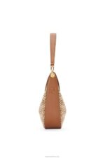 Loewe Women Small Luna bag in Anagram jacquard and classic calfskin 206XF492 Tan/Pecan - Image 5