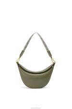 Loewe Women Small Luna bag in satin calfskin and jacquard 206XF474 Avocado Green