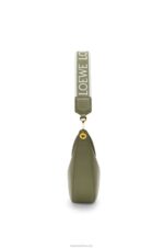 Loewe Women Small Luna bag in satin calfskin and jacquard 206XF474 Avocado Green - Image 4