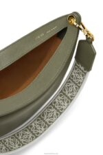 Loewe Women Small Luna bag in satin calfskin and jacquard 206XF474 Avocado Green - Image 6