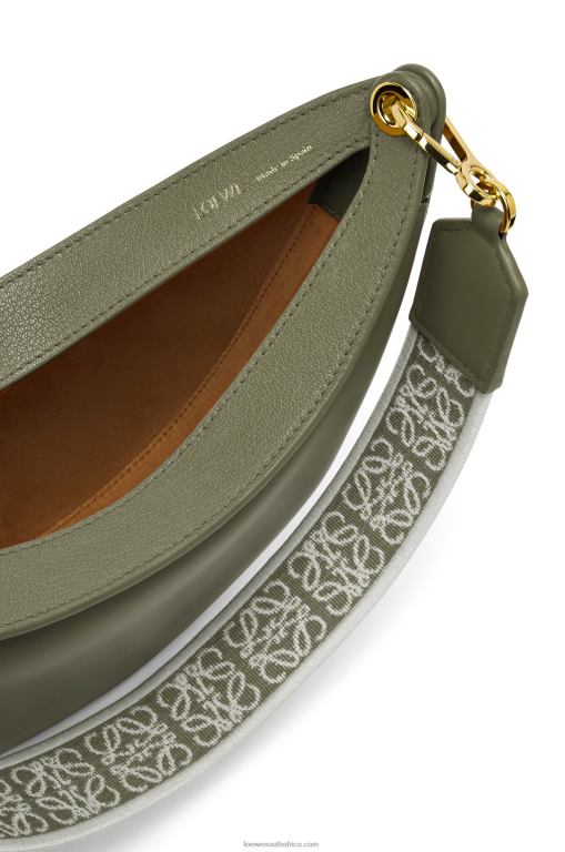Loewe Women Small Luna bag in satin calfskin and jacquard 206XF474 Avocado Green - Image 6