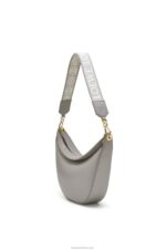 Loewe Women Small Luna bag in satin calfskin and jacquard 206XF476 Pearl Grey - Image 2