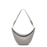 Loewe Women Small Luna bag in satin calfskin and jacquard 206XF476 Pearl Grey