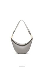 Loewe Women Small Luna bag in satin calfskin and jacquard 206XF476 Pearl Grey