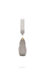 Loewe Women Small Luna bag in satin calfskin and jacquard 206XF476 Pearl Grey - Image 4