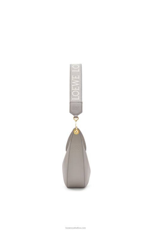 Loewe Women Small Luna bag in satin calfskin and jacquard 206XF476 Pearl Grey - Image 4