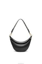 Loewe Women Small Luna bag in satin calfskin and jacquard 206XF484 Black