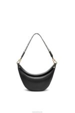 Loewe Women Small Luna bag in satin calfskin and jacquard 206XF484 Black - Image 5