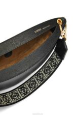Loewe Women Small Luna bag in satin calfskin and jacquard 206XF484 Black - Image 6