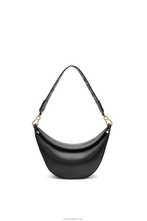 loewe_women_small_luna_bag_in_satin_calfskin_and_jacquard_206xf484_black.jpg Loewe Women Small Luna bag in satin calfskin and jacquard 206XF484 Black - Image 1