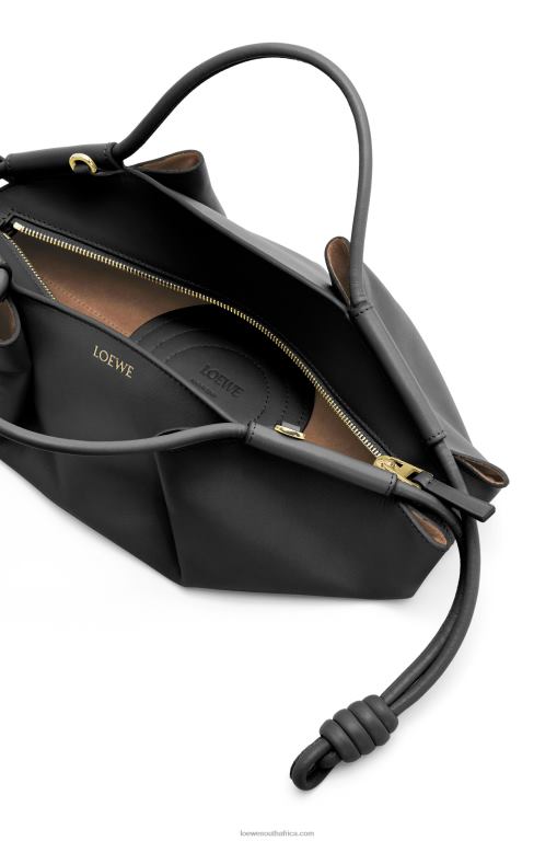 Loewe Women Small Paseo bag in shiny nappa calfskin 206XF347 Black - Image 8