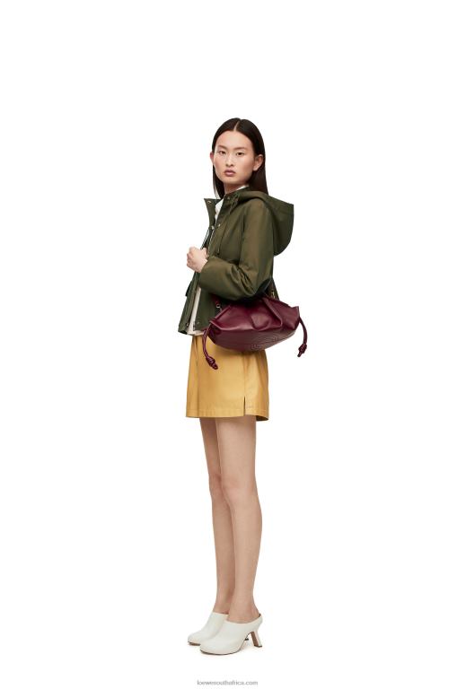 Loewe Women Small Paseo bag in shiny nappa calfskin 206XF414 Burgundy - Image 2