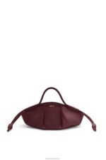 Loewe Women Small Paseo bag in shiny nappa calfskin 206XF414 Burgundy