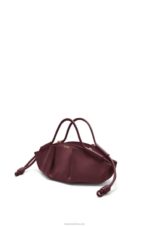 Loewe Women Small Paseo bag in shiny nappa calfskin 206XF414 Burgundy - Image 3