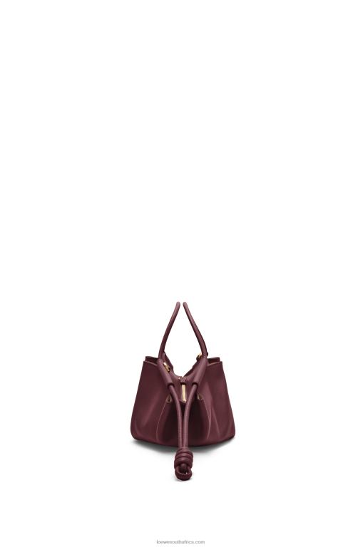 Loewe Women Small Paseo bag in shiny nappa calfskin 206XF414 Burgundy - Image 4