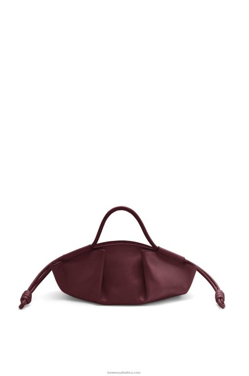 Loewe Women Small Paseo bag in shiny nappa calfskin 206XF414 Burgundy - Image 5