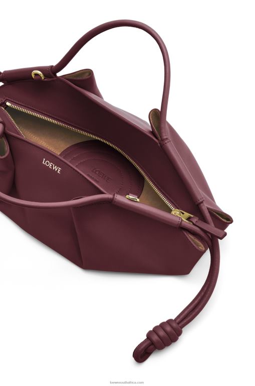 Loewe Women Small Paseo bag in shiny nappa calfskin 206XF414 Burgundy - Image 7
