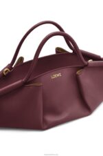 Loewe Women Small Paseo bag in shiny nappa calfskin 206XF414 Burgundy - Image 9
