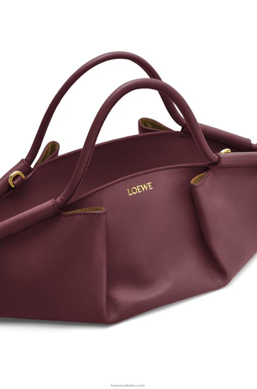 Loewe Women Small Paseo bag in shiny nappa calfskin 206XF414 Burgundy - Image 9
