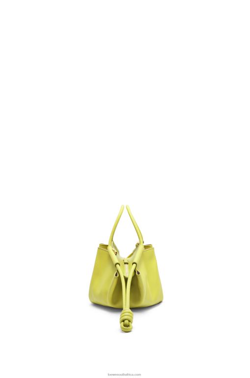 Loewe Women Small Paseo bag in shiny nappa calfskin 206XF419 Lime Yellow - Image 4