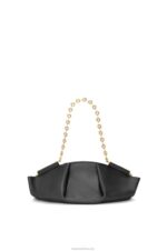 Loewe Women Small Paseo bag in shiny nappa calfskin with chain 206XF402 Black - Image 9