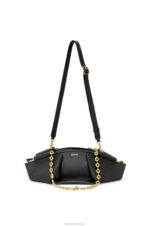 Loewe Women Small Paseo bag in shiny nappa calfskin with chain 206XF402 Black - Image 10