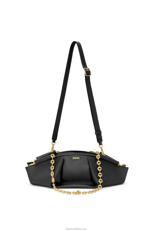 Loewe Women Small Paseo bag in shiny nappa calfskin with chain 206XF402 Black - Image 10