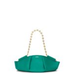 Loewe Women Small Paseo bag in shiny nappa calfskin with chain 206XF403 Emerald Green