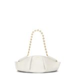 Loewe Women Small Paseo bag in shiny nappa calfskin with chain 206XF404 Soft White