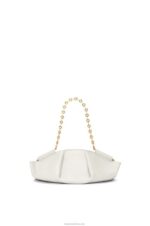 Loewe Women Small Paseo bag in shiny nappa calfskin with chain 206XF404 Soft White - Image 4