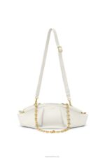Loewe Women Small Paseo bag in shiny nappa calfskin with chain 206XF404 Soft White - Image 5