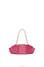 Loewe Women Small Paseo bag in shiny nappa calfskin with chain 206XF420 Magenta