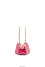 Loewe Women Small Paseo bag in shiny nappa calfskin with chain 206XF420 Magenta - Image 3