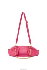 Loewe Women Small Paseo bag in shiny nappa calfskin with chain 206XF420 Magenta - Image 5