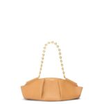 Loewe Women Small Paseo bag in shiny nappa calfskin with chain 206XF421 Warm Desert