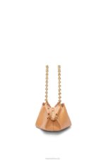 Loewe Women Small Paseo bag in shiny nappa calfskin with chain 206XF421 Warm Desert - Image 4